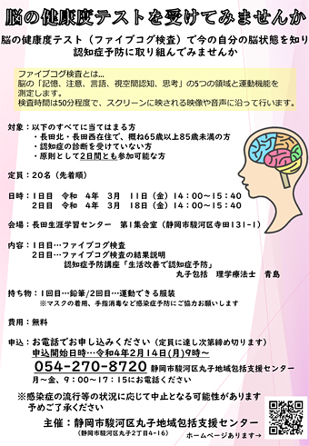 脳の健康度テスト（ファイブコグ検査）
